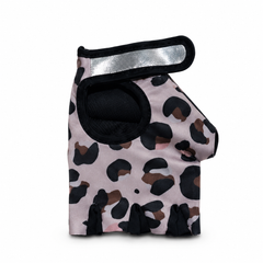 Guantes de levantamiento de pesas fitness leopardo - patrón animal print verde y negro