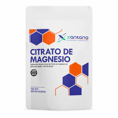 Citrato de Magnesio en Polvo 500gr Sabor Neutro Sin Gluten Xantana