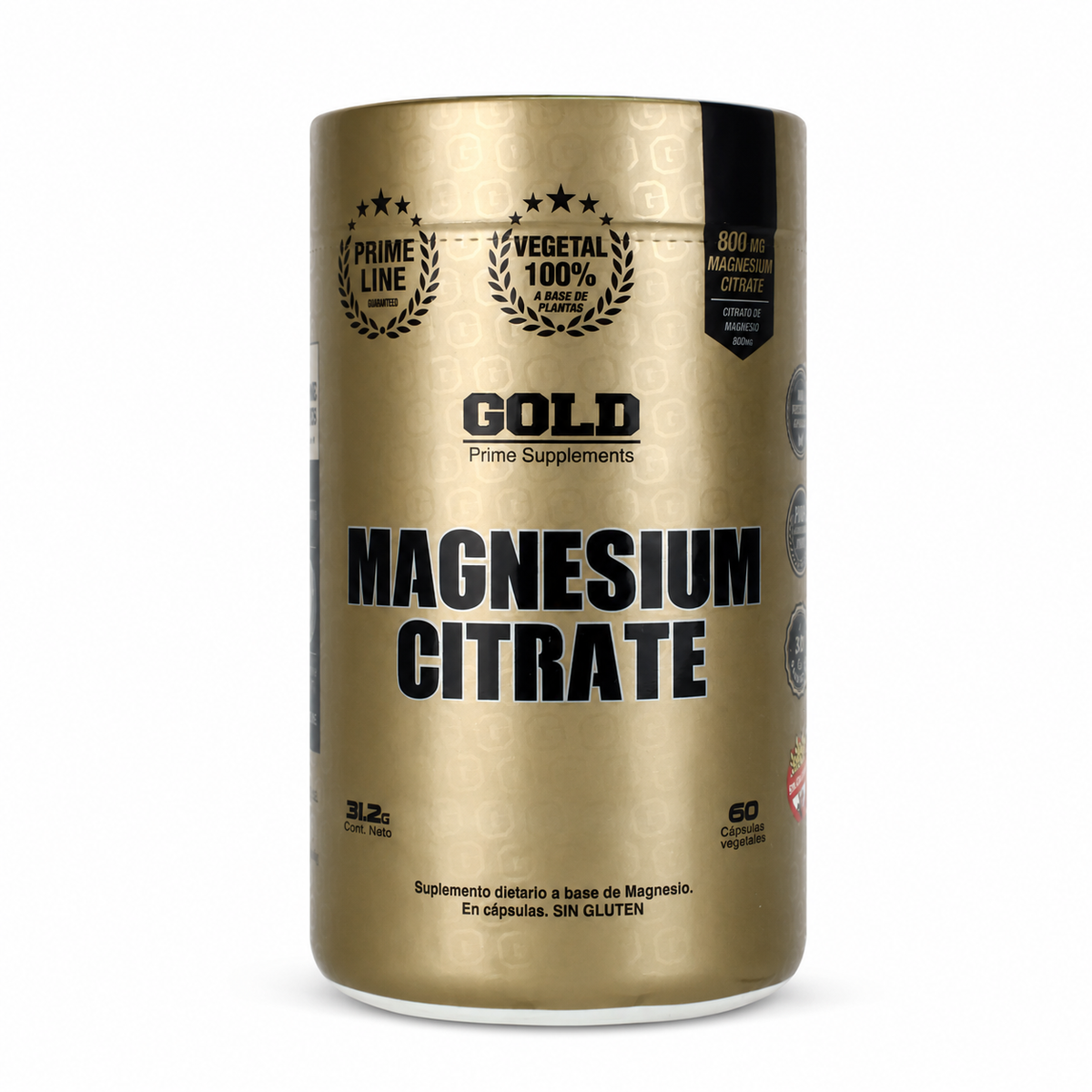 Citrato De Magnesio 800 Mg 60 Caps Sin Sabor Gold Nutrition