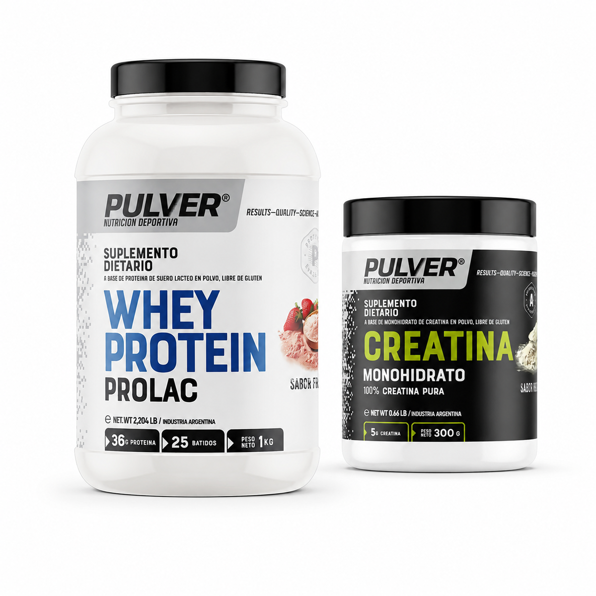 Combo whey protein prolac 1KG + creatina monohidrato pulver 300G
