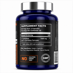 Carnipure 1500 L-Carnitina 90 Cápsulas Energía Sin Sabor - Black Yak