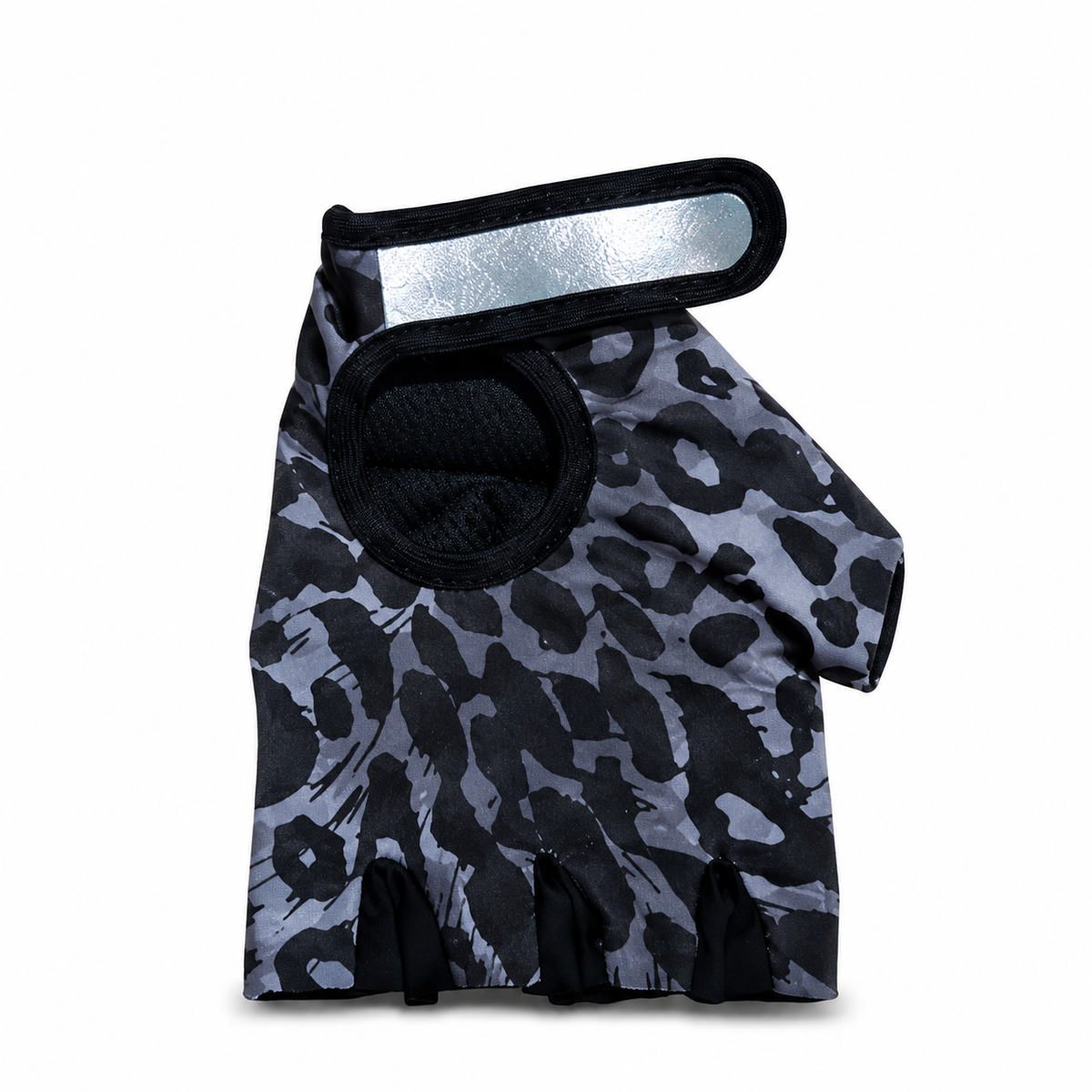 Guantes de levantamiento de pesas fitness leopardo - patrón animal print verde y negro