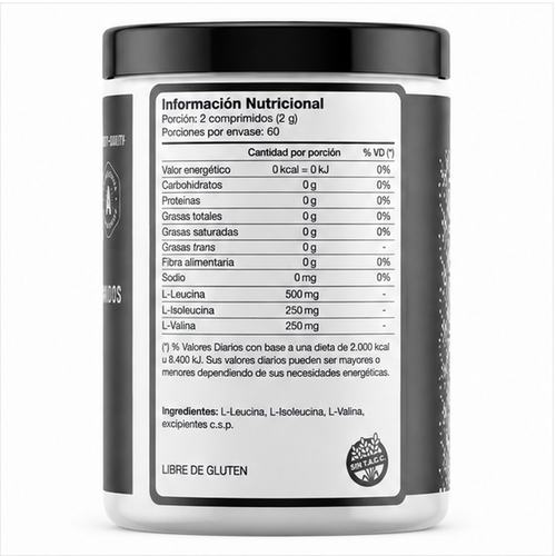 Bcaa 120 Comps Pulver Aminoácidos Ramificados Recuperacion Sabor Neutro