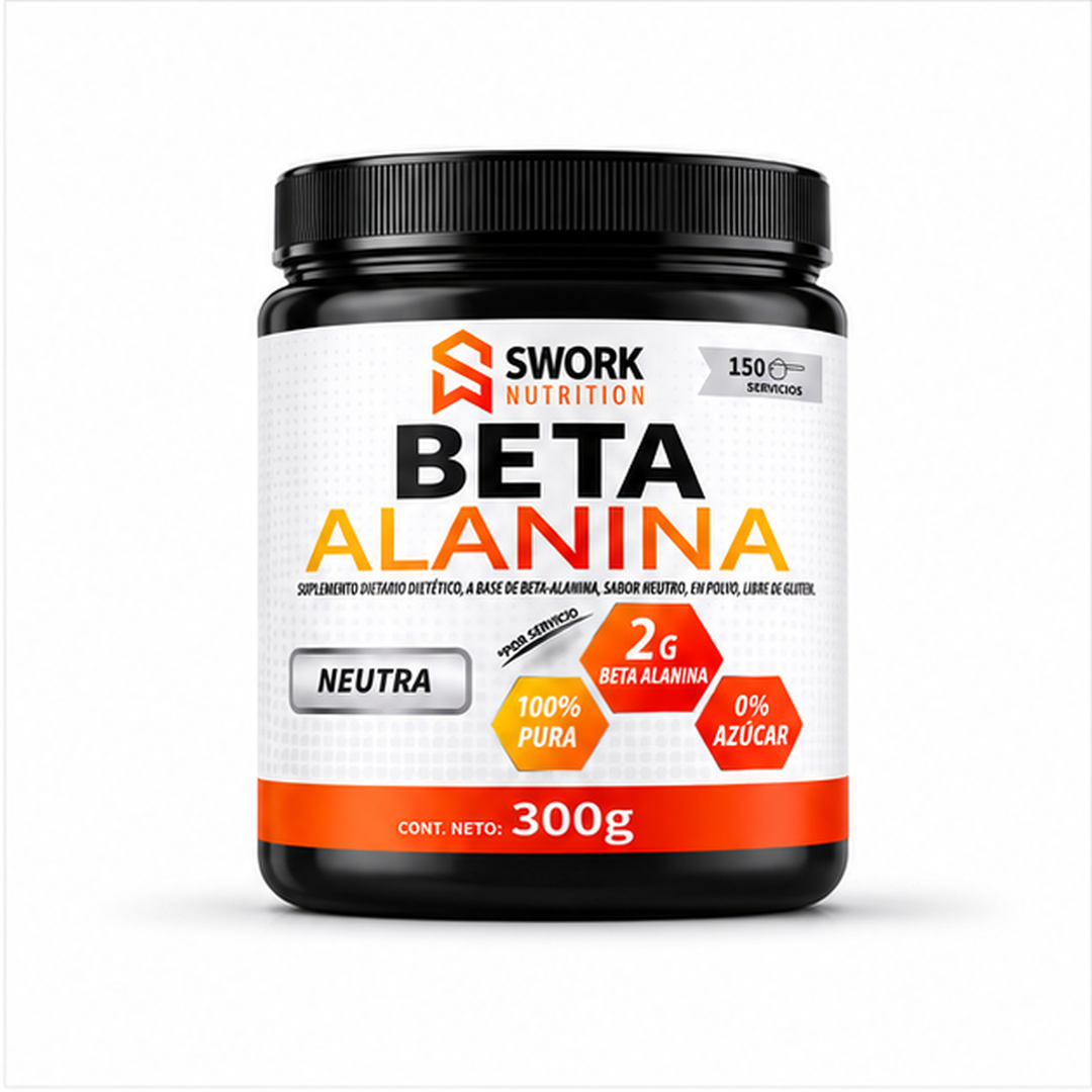 Beta Alanina Swork Nutrition Polvo 300g Frasco Neutro