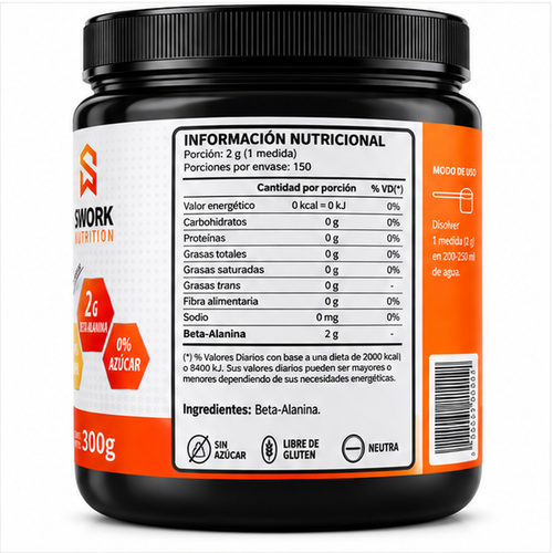 BCAA 8:1:1 Aminoácidos Con Electrolitos 300Gr Sin Gluten - Swork Nutrition